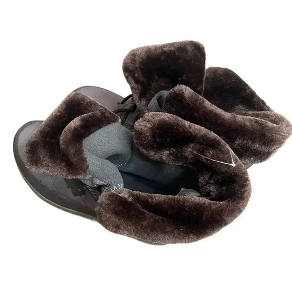 Refresh Hike 02 Faux Fur Trim Lace Up Boots in Olive and Brown Women’s size 8 - Picture 9 of 9